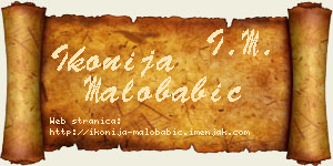 Ikonija Malobabić vizit kartica